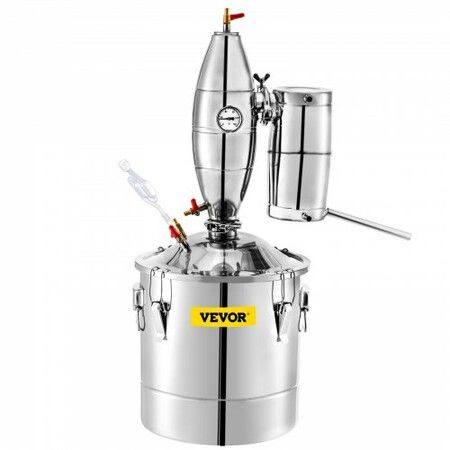 Alcohol Distiller 70L Alcohol Still Whiskey Distillery Kit Home Moonshine Still with Thermometer and Fermentation Tank for Alcohol Distilling