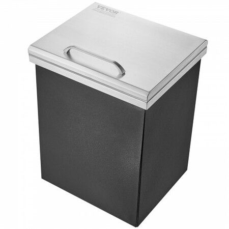 Drop in Ice Chest, 14"L x 12"W x 18"H Stainless Steel Ice Cooler, Commercial Ice Bin with Hinged Cover, 40 qt Outdoor Kitchen Ice Bar, Drain-pipe and Drain Plug Included, for Cold Wine Beer