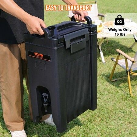 Insulated Beverage Dispenser, 18.9 L, Food-grade LDPE Hot and Cold Beverage Server, Thermal Drink Dispenser Cooler with 23 mm PU Layer Two-Stage Faucet Handle, for Restaurant Drink Shop