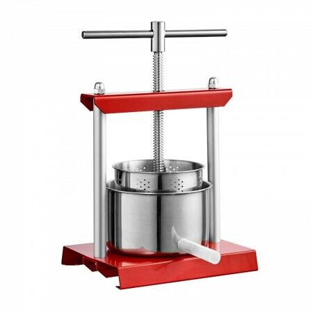 Fruit Wine Press, 0.8 Gallon/3L, 2 Stainless Steel Barrels, Manual Juice Maker, Cider Apple Grape Tincture Vegetables Honey Olive Oil Making Press with T-Handle for Outdoor, Kitchen, and Home