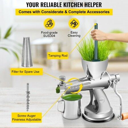 Wheatgrass Manual Hand Operated Juicer Stainless Fruit Vegetable Grinder