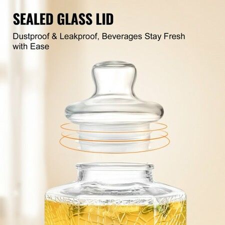 Beverage Dispenser, 2.5 Gallon Drink Dispensers for Parties, Glass Juice Dispenser with Stand, Stainless Steel Spigot, Iced Tea Lemonade Juice Water Dispenser, for Restaurants, Hotels, Parties