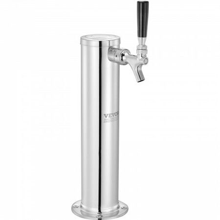 Single Faucet Draft Beer Tower Dispenser Stainless Steel Keg Beer Tower