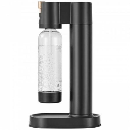 Sparkling Water Maker, Soda Maker Machine for Home Carbonating, Seltzer Water Starter Kit with BPA free 1L PET Bottle, Compatible with Mainstream Screw-in 60L CO2 Cylinder(NOT Included), Black