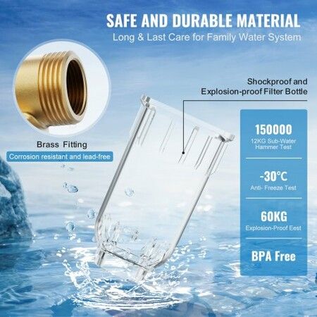 Spin Down Filter, 40 Micron + 30 Micron Fine Filtration, Whole House Sediment Filter for Well Water, 3/4" G-F + 1" G-M, 4 T/H High Flow Rate, for Whole House Water Filtration Systems