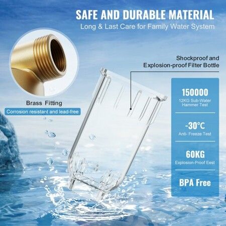 Spin Down Filter, 40 Micron Whole House Sediment Filter for Well Water, 3/4" G-F + 1" G-M, 4 T/H High Flow Rate, for Whole House Water Filtration Systems, Well Water Sediment Filter