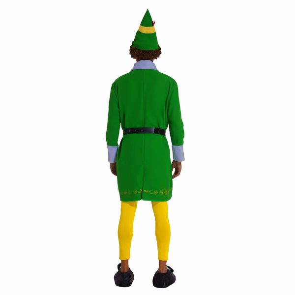 Budby the Elf Costume Mens Christmas Elf Costume with Wig Cosplay Full Set Holiday Party Costumes (Size:3X-Large)