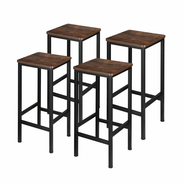 Bar Stools Set of 2 Kitchen Counter Height Barstools Dining Island Chairs Tall Modern Comfortable Backless Breakfast Seats for Home Restaurant Cafe Pub