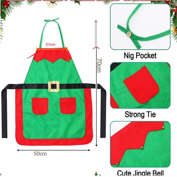 Party City Christmas Elf Fabric Apron,One Size Fits Most