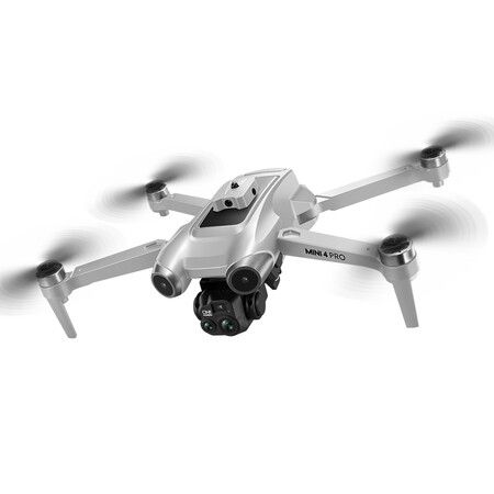 8K HD Dual Cameras Drone Professional Optical flow Positionin WIFI FPV GPS Dron RC Quadcopter Toy Color Silver