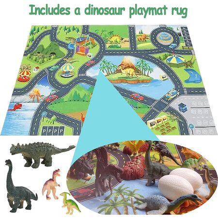 Advent Calendar，Jurassic Park Advent Calendar with Playmat Rug for Boys, Kids and Toddlers, Mini Dinos for 4 5 6 7 8 Years Old