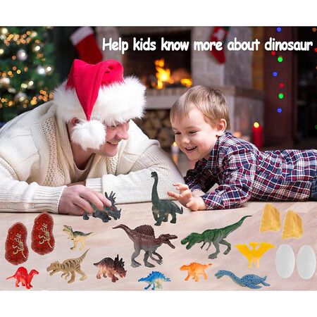 Advent Calendar，Jurassic Park Advent Calendar with Playmat Rug for Boys, Kids and Toddlers, Mini Dinos for 4 5 6 7 8 Years Old