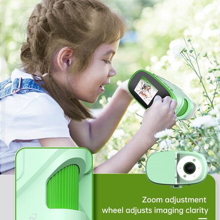 Portable 1080P Handheld Microscope 1000X With Photo And Video Functions Educational Mini Pocket Outdoor Toy For Kids Color Green