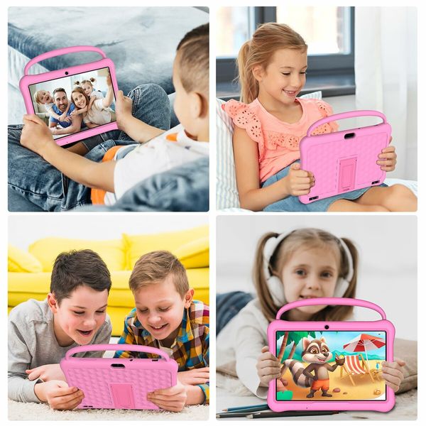 10.1 inch Android 13 Tablet for Kids with 4GB RAM 64GB ROM, 6000mAh, Bluetooth,WiFi,Parental Control,Dual Camera, App Pre-Installed(Pink)