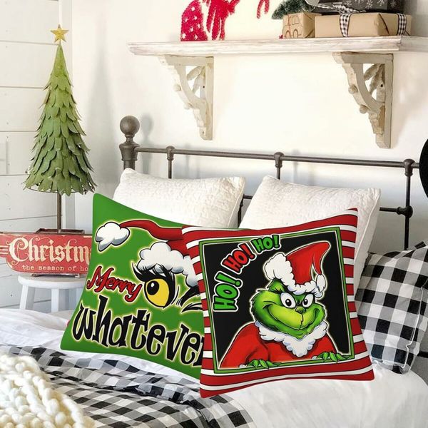 Christmas Pillow Covers 18x18Inch Set of 4 Christmas Decorations Christmas Pillows Case Decor for Home Bedroom Sofa