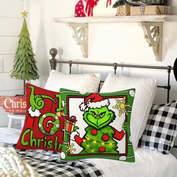 Christmas Pillow Covers 18x18Inch Set of 4 Christmas Decorations Christmas Pillows Case Decor for Home Bedroom Sofa