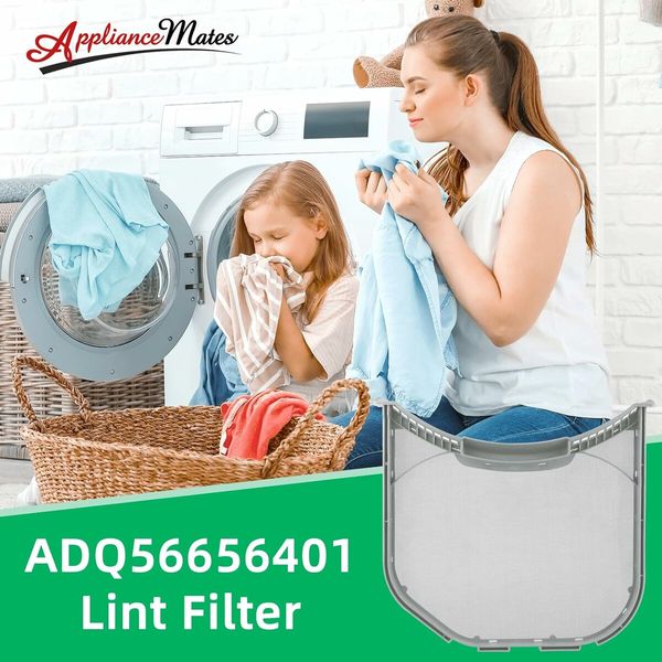 ADQ56656401 Dryer Lint Filter Replacement for LG Kenmore Dryer, With Notches, Replaces ADQ566564 AP4457244 PS3531962 DLEX3700W DLEX3570W DLEX3370V DLE3400W DLE3500W DLE2516W DLE2101W DLGX3701W