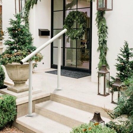 Handrail Outdoor Stairs 3ft 34 Inch Outdoor Handrail Outdoor Stair Railing Adjustable from 0 to 60 Degrees Handrail for Stairs Outdoor White
