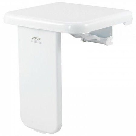 Folding ABS Shower Seat 15.7'' x 16.7'' Unfolded Wall Mounted Fold Up Shower Bench with 440 lbs Load Capacity Space Saving Fold Down Shower Chair