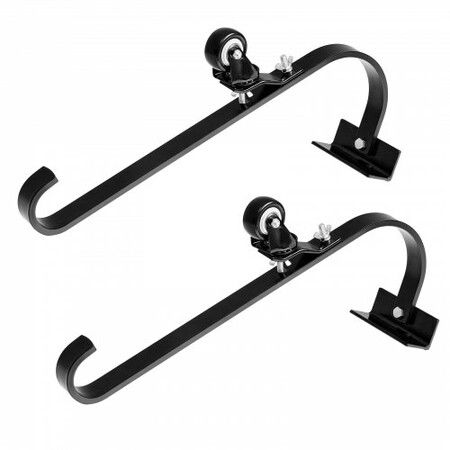 Ladder Roof Hook Stabilizer 2 Pack with Fixed Wheel & Swivel Bar Steel