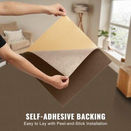 Carpet Tiles Peel and Stick 18x Squares Self Adhesive Carpet Floor Tile Soft Padded Carpet Tiles Easy Install DIY for Bedroom Living Room Indoor Outdoor