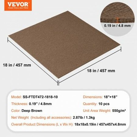 Carpet Tiles Peel and Stick 18x Squares Self Adhesive Carpet Floor Tile Soft Padded Carpet Tiles Easy Install DIY for Bedroom Living Room Indoor Outdoor