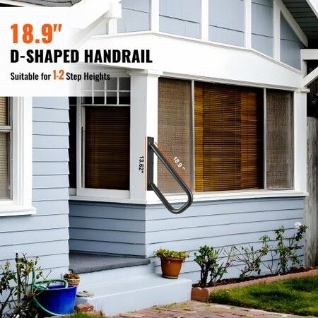 Handrails for Outdoor Steps 18.9"Wall Mount Safety Railings for 1-2 Steps