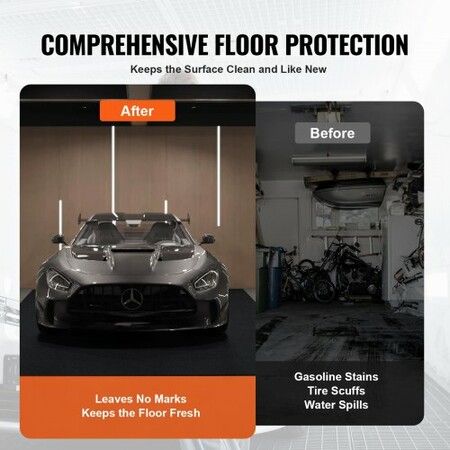 Waterproof Garage Floor Mat for Under Car 1.49x1.8M Compact Size Heavy Duty Containment Mat with Strong Grip Protects Garage Floor from Water Mud and Oil