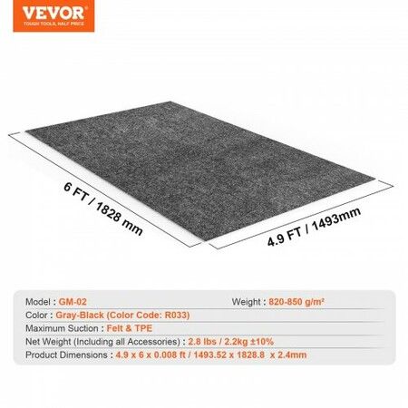 Waterproof Garage Floor Mat for Under Car 1.49x1.8M Compact Size Heavy Duty Containment Mat with Strong Grip Protects Garage Floor from Water Mud and Oil