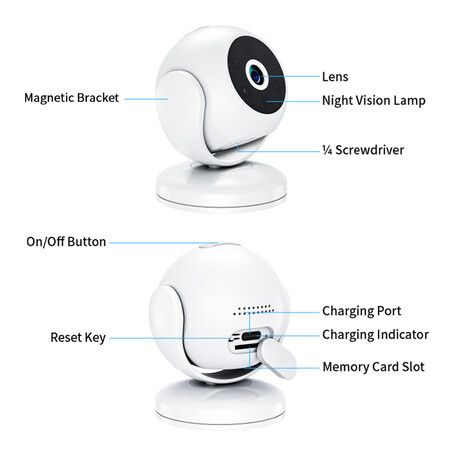 4K Wireless Home Camera Baby Monitor 2.4Ghz Wifi Auto Tracking Panoramic Cameras Webcam Monitor