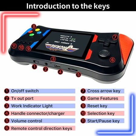 Handheld Game Console,3.5In Portable Handheld Video Game Console with 500 Classic Games,Retro Game Consoles,Ideal Travel Companion,Birthday,Christmas