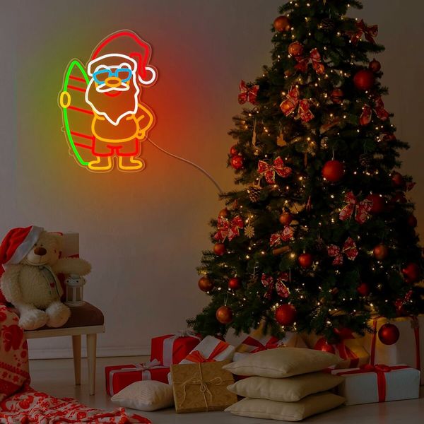 Christmas Decorations Light up Room Sign LED Neon Sign Light USB Wall Bar Living Room Decor for Summer Decor Party Home Bedroom Office