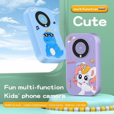 Kids Smart Phone for Girls, Digital Camera Dual Lens Camera Music Player E-Book for Kids (Blue)