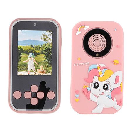 Kids Smart Phone for Girls, Digital Camera Dual Lens Camera Music Player E-Book for Kids (Pink)