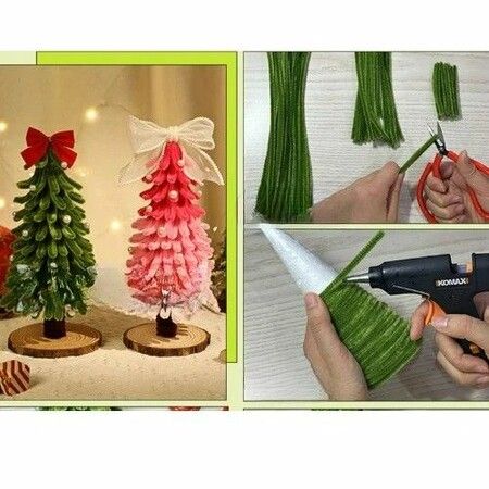 DIY 28cm Desktop Christmas Tree Office Decors Artificial Pine Tree with Ornaments LED String Lights Decorations