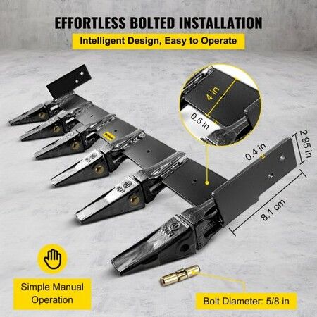 Bucket Tooth Bar 48in Inside Bucket Width Tractor Bucket Teeth 9.84in Teeth Space Tooth Bar for Loader Bucket 23TF Bolt on Tooth Bucket Enables Penetration