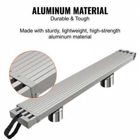 Telescoping Aluminum Work Plank 8-13 Feet 500lbs Capacity 12.5 inch Width Aluminum Scaffold PlankExtension Staging Plank with Skid-Proof Platform Scaffold