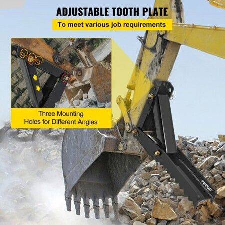 27" Backhoe Thumb 1/2" Teeth Thickness Heavy Duty Excavator Thumb Black Steel Weld On Thumb Attachments with 12mm Bolt-On Design Adjustable Mini Thumb