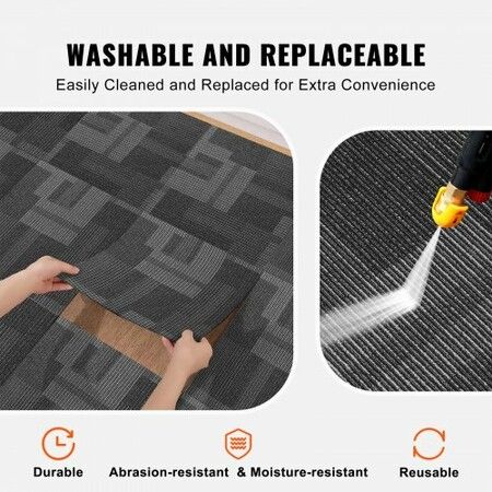 Carpet Tiles Reusable 24"x 24"Carpet Squares With Padding Attached Soft Padded Carpet Tiles Easy Install DIY for Bedroom Living Room (24Tiles Mixed Gray)