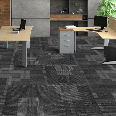 Carpet Tiles Reusable 24"x 24"Carpet Squares With Padding Attached Soft Padded Carpet Tiles Easy Install DIY for Bedroom Living Room (24Tiles Mixed Gray)