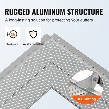 Gutter Guard 127mm Width Aluminum Leaf Filter DIY Gutter Cover 52 PCS 528cm Total Length 4mm Hole Diameter & 0.5mm Thick Raptor Gutter Guards Fits Any Roof