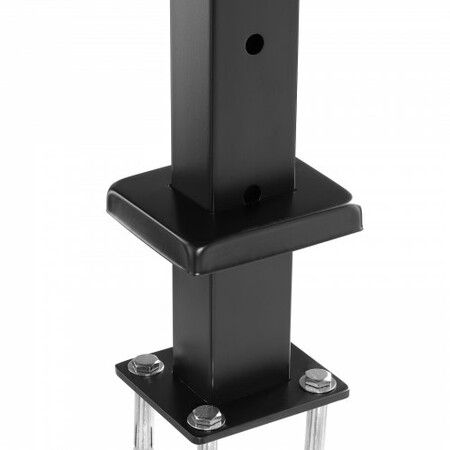 4-Pack Cable Railing Post 42" x 1" x 2" Steel Horizontal Hole Deck Railing Post 12 Pre-Drilled Holes SUS304 Stainless Steel Cable Rail Post Black