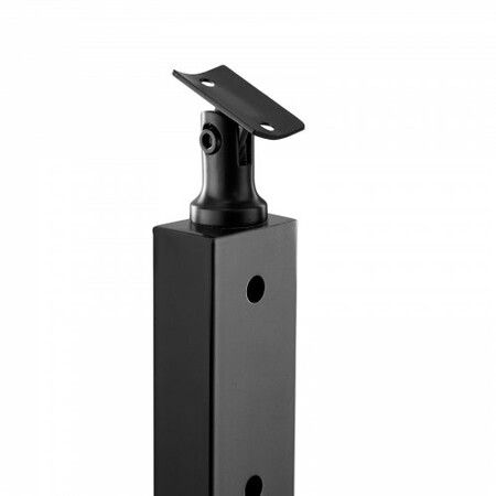 4-Pack Cable Railing Post 42" x 1" x 2" Steel Horizontal Hole Deck Railing Post 12 Pre-Drilled Holes SUS304 Stainless Steel Cable Rail Post Black