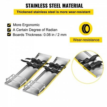 Concrete Knee Boards 70cm x 20cm Slider Knee Boards Kneeler Board Stainless Steel Kneeboards Concrete Sliders Pair Moving Sliders with Concrete Board
