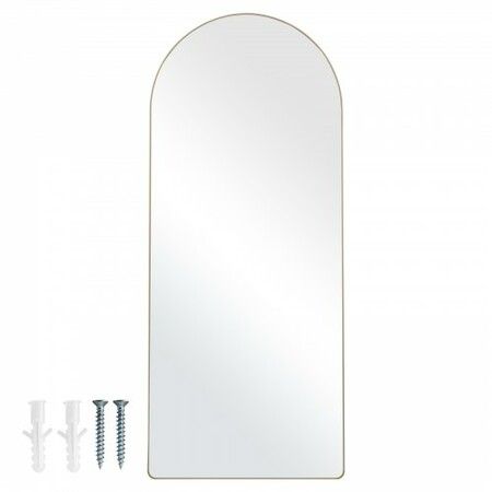 Arched Full Length Mirror 1800x760 mm Large Free Standing Leaning Hanging Wall Mounted Floor Mirror with Stand Aluminum Alloy Frame Dressing Mirror