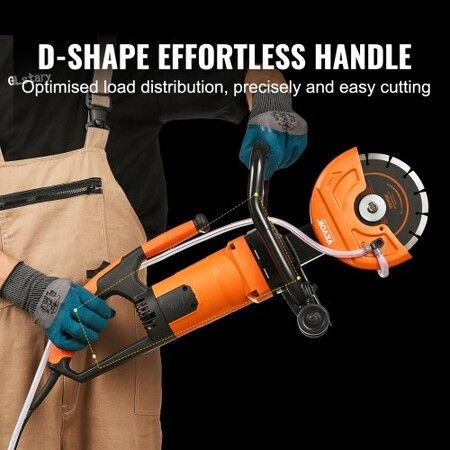 Electric Concrete Saw 7 in Circular Saw Cutter 2000 W High Power with Max. 2.5 in Cutting Depth Wet/Dry Disk Saw Cutter Includes Water Line Pump and Blade