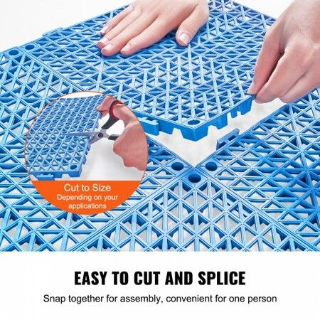 Modular Interlocking Cushion 55 Pack 30 x 30 cm Splicing Drainage Mats Soft PVC Interlocking Drainage Floor Tiles Non-Slip Drainage Holes for Restroom