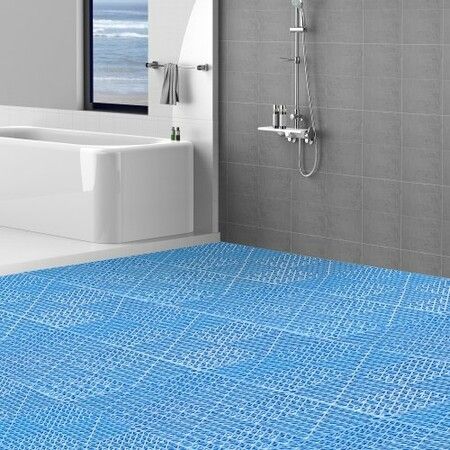 Modular Interlocking Cushion 55 Pack 30 x 30 cm Splicing Drainage Mats Soft PVC Interlocking Drainage Floor Tiles Non-Slip Drainage Holes for Restroom