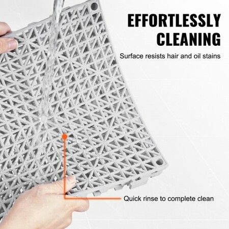 Modular Interlocking Cushion 55 Pack 30 x 30 cm Splicing Drainage Mats Soft PVC Interlocking Drainage Floor Tiles Non-Slip Drainage Holes for Restroom