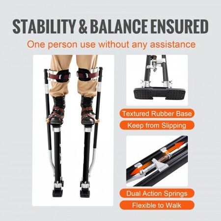 Drywall Stilts 61-101.6 cm Adjustable Aluminum Tool Stilts with Protective Knee Pads Durable and Non-slip Work Stilts for Sheetrock Painting Walking